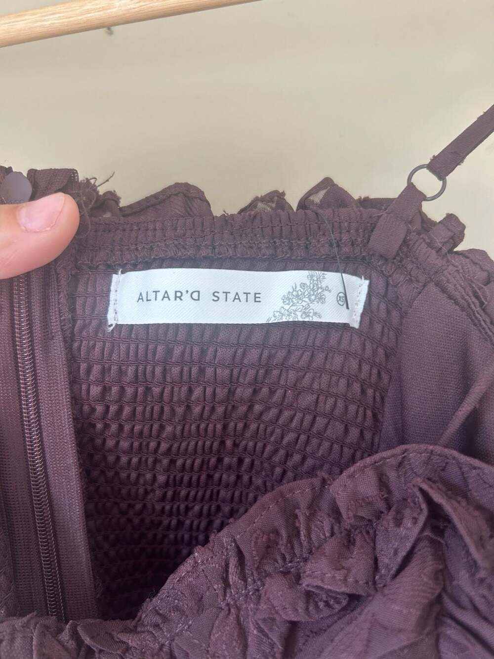 Altar'd State Clairinz F231 Chocolate Tiered Maxi Dress - Picture 3 of 8